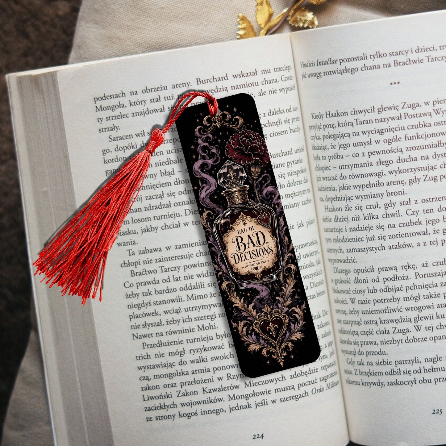 Bad Decisions Bookmark, Dark Romance Bookmark, Gothic Bookish Gift, Fictional Men Reader Gift, Romance Book Lover Bookmark