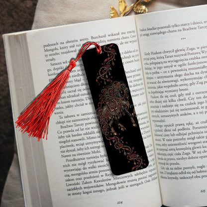 Dark Romantasy Horse Metal Bookmark, Book Lover Bookmark With Tassel, Gothic Reader Gift, Fantasy Horse Book Accessory