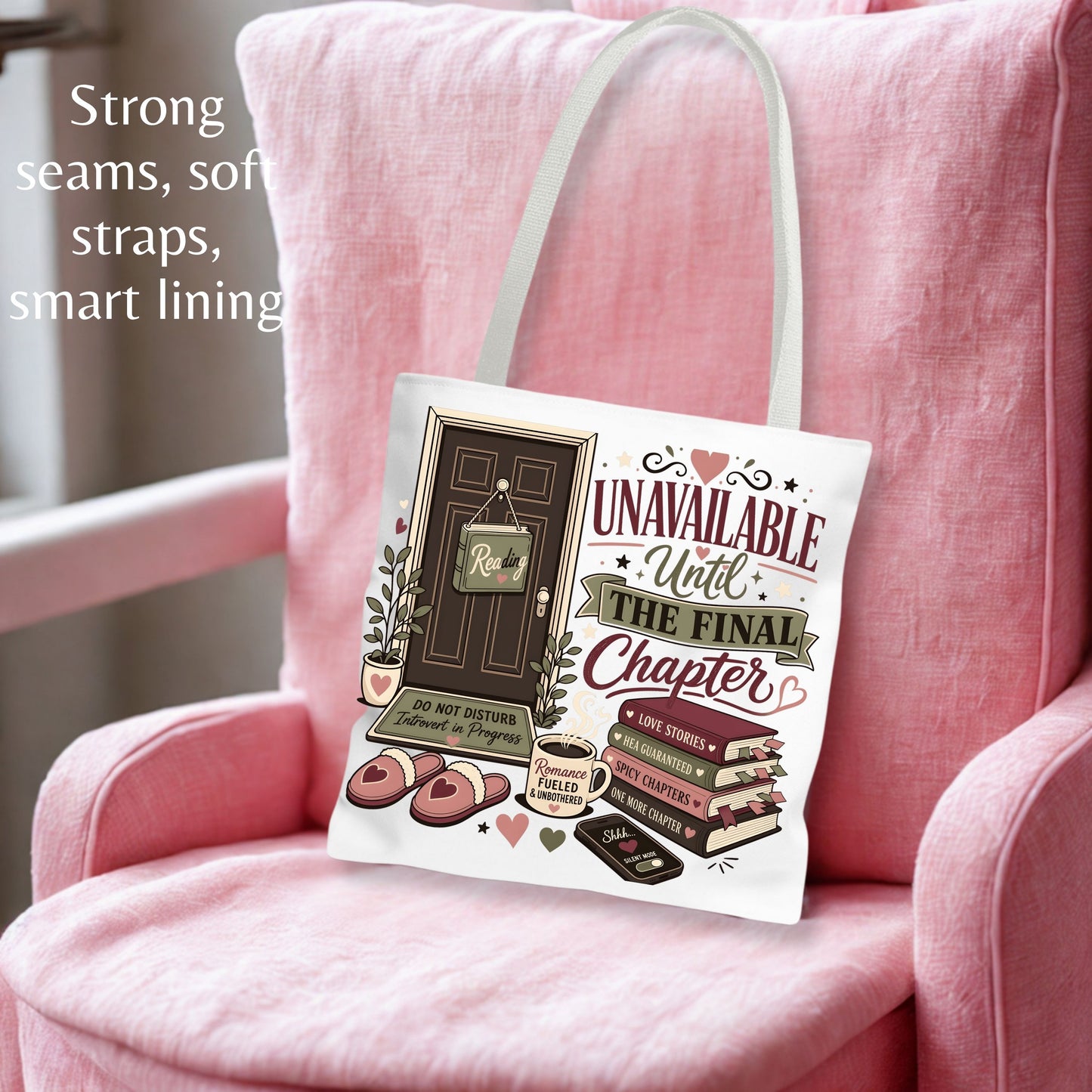 Unavailable Until the Final Chapter Tote Bag | Funny Book Lover Tote | Romance Reader BookTok Bag