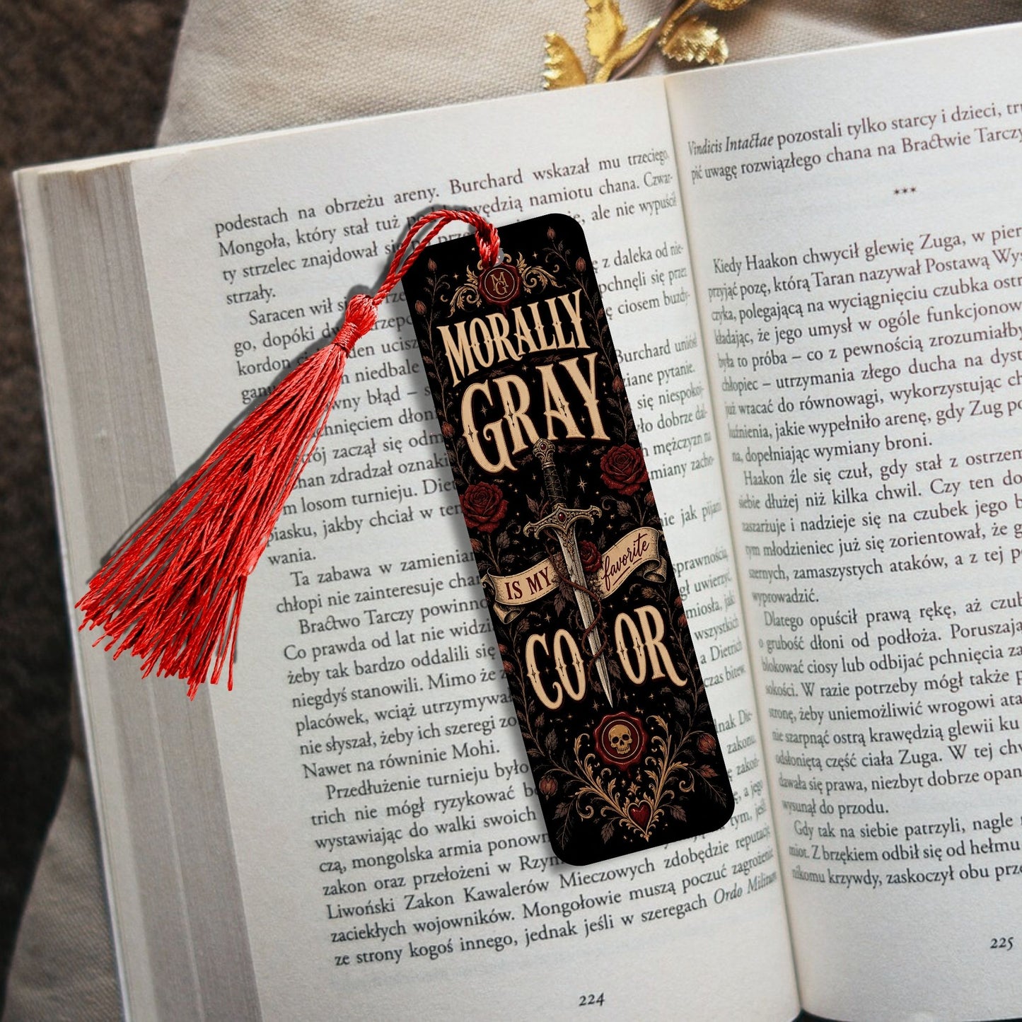 Morally Gray Is My Favorite Color Metal Bookmark, Dark Romance Reader Bookmark, Gothic Book Lover Gift