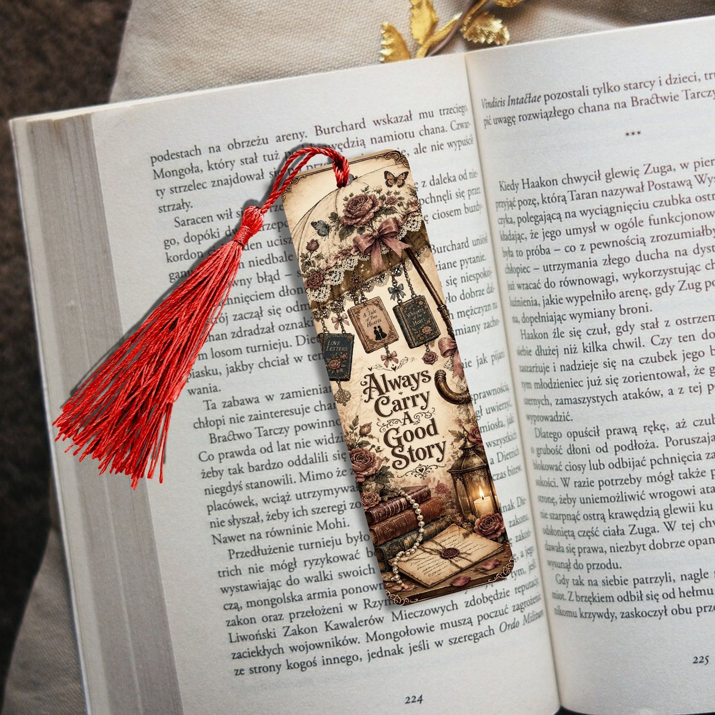 Always Carry a Good Story Metal Bookmark, Book Lover Bookmark, Romance Reader Gift, BookTok Bookmark, Literary Reading Accessory