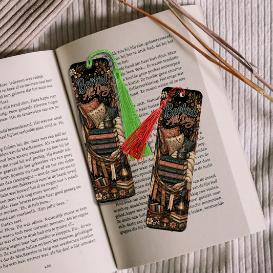 Booked All Day Metal Bookmark, Book Lover Bookmark, Reading Gift, BookTok Bookmark, Literary Book Accessory