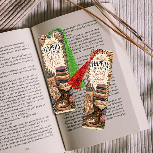 Happily Ever After Bookmark, Romance Reader Bookmark, Cozy Book Lover Gift, Cottagecore Bookish Bookmark, BookTok Reader Gift