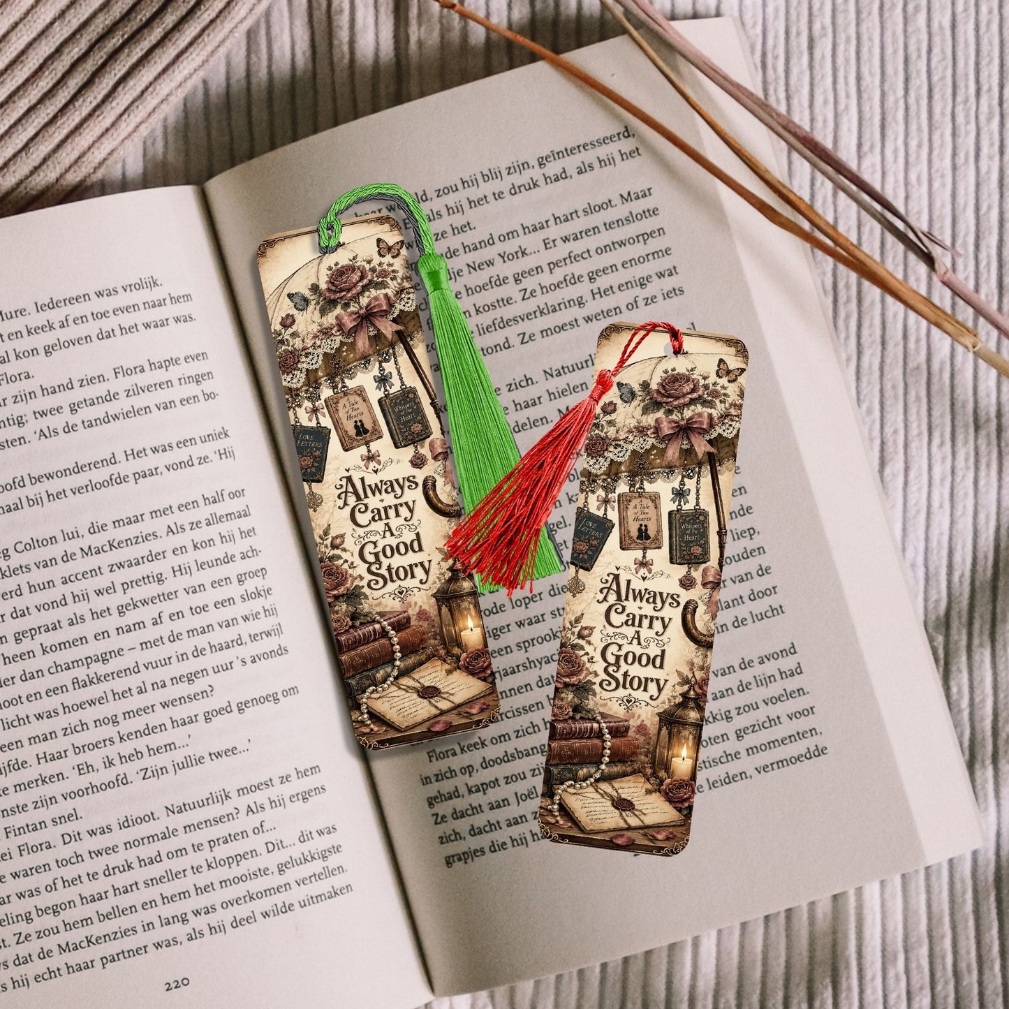 Always Carry a Good Story Metal Bookmark, Book Lover Bookmark, Romance Reader Gift, BookTok Bookmark, Literary Reading Accessory