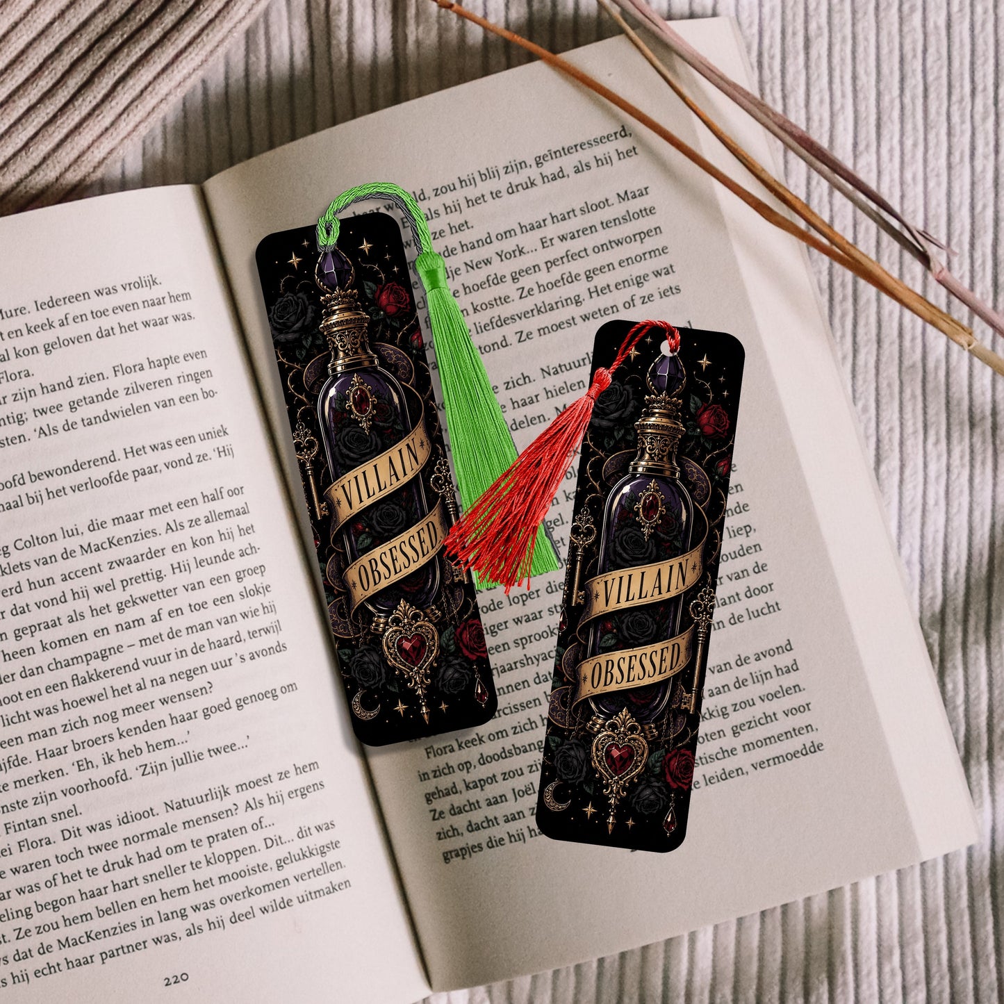 Villain Obsessed Bookmark, Dark Romance Metal Bookmark, Romantasy Reader Gift, Morally Gray Book Lover Bookmark