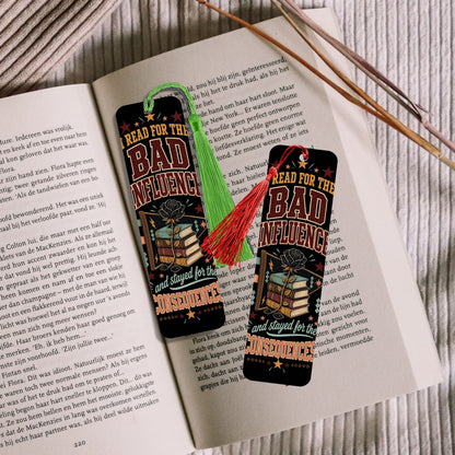 Dark Romance Metal Bookmark with Tassel, Bad Influence Book Lover Gift, Funny Reading Bookmark, Romantasy Reader Gift, Book Club Gift