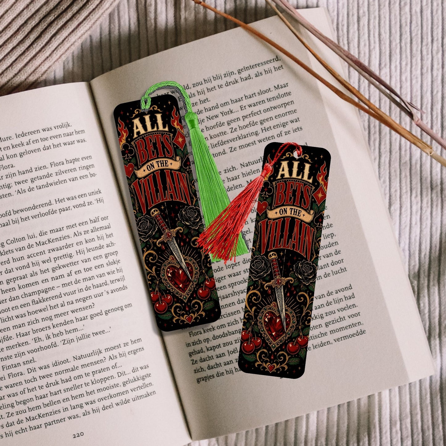 All Bets on the Villain Metal Bookmark, Dark Romance Bookmark, Book Lover Gift, Romantasy Reader Accessory