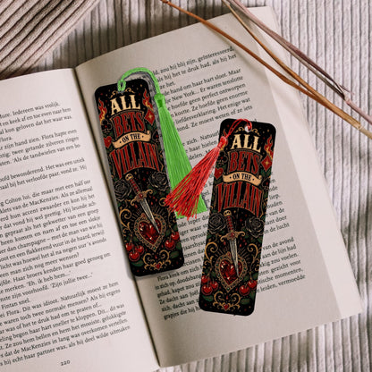 All Bets on the Villain Metal Bookmark, Dark Romance Bookmark, Book Lover Gift, Romantasy Reader Accessory