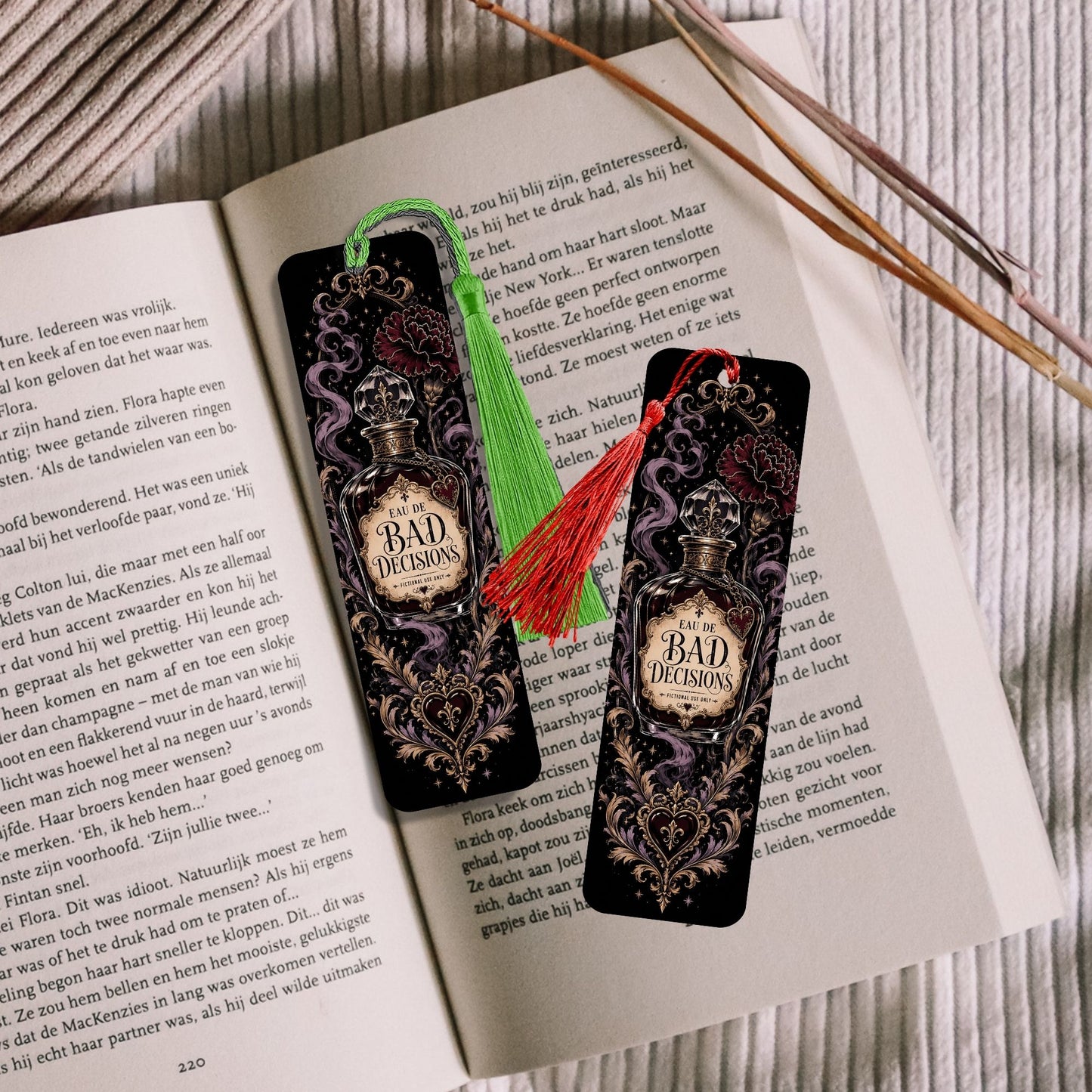Bad Decisions Bookmark, Dark Romance Bookmark, Gothic Bookish Gift, Fictional Men Reader Gift, Romance Book Lover Bookmark