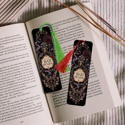 Bad Decisions Bookmark, Dark Romance Bookmark, Gothic Bookish Gift, Fictional Men Reader Gift, Romance Book Lover Bookmark