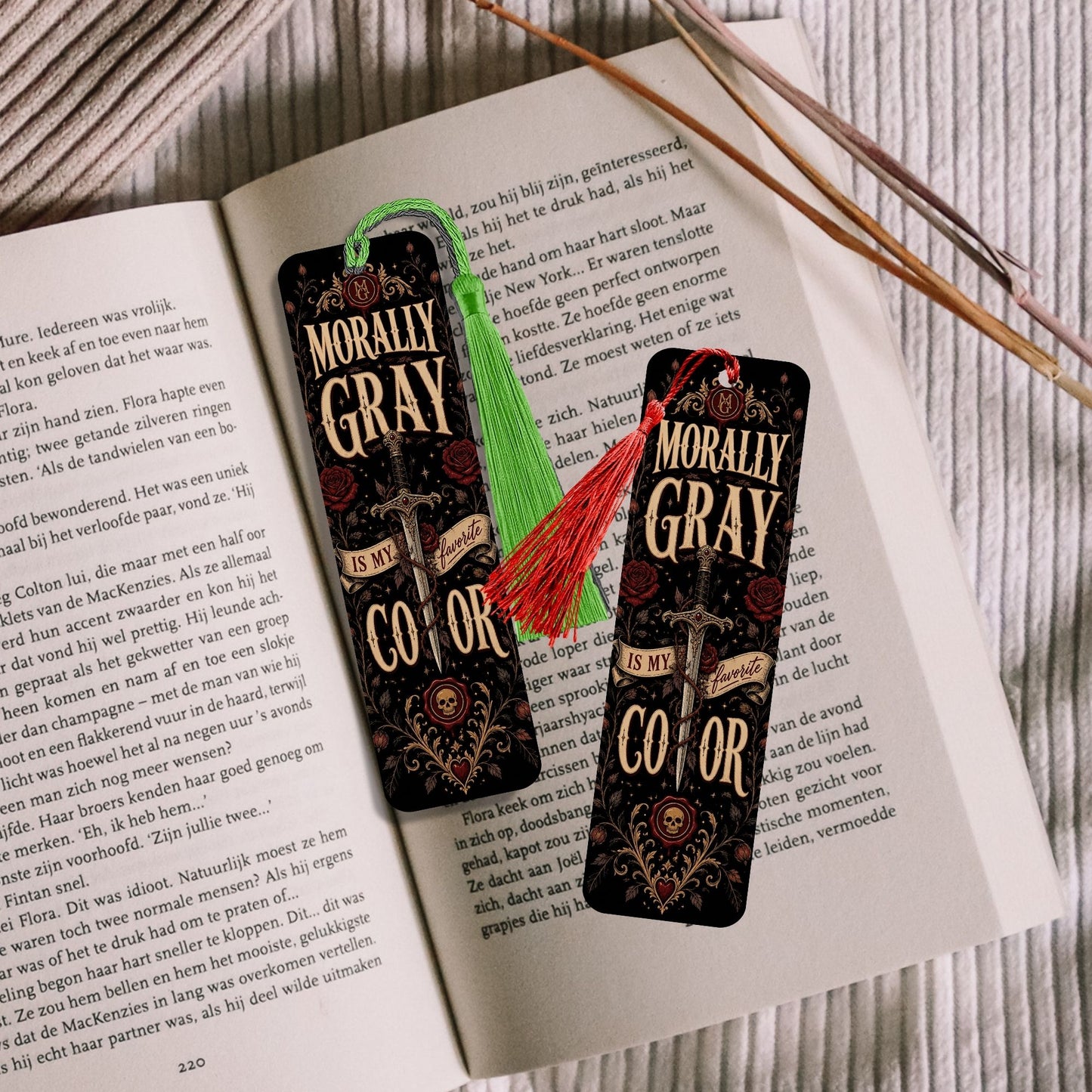 Morally Gray Is My Favorite Color Metal Bookmark, Dark Romance Reader Bookmark, Gothic Book Lover Gift