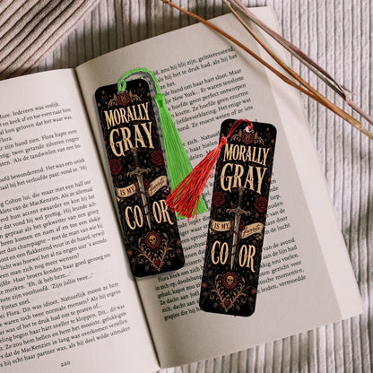 Morally Gray Is My Favorite Color Metal Bookmark, Dark Romance Reader Bookmark, Gothic Book Lover Gift
