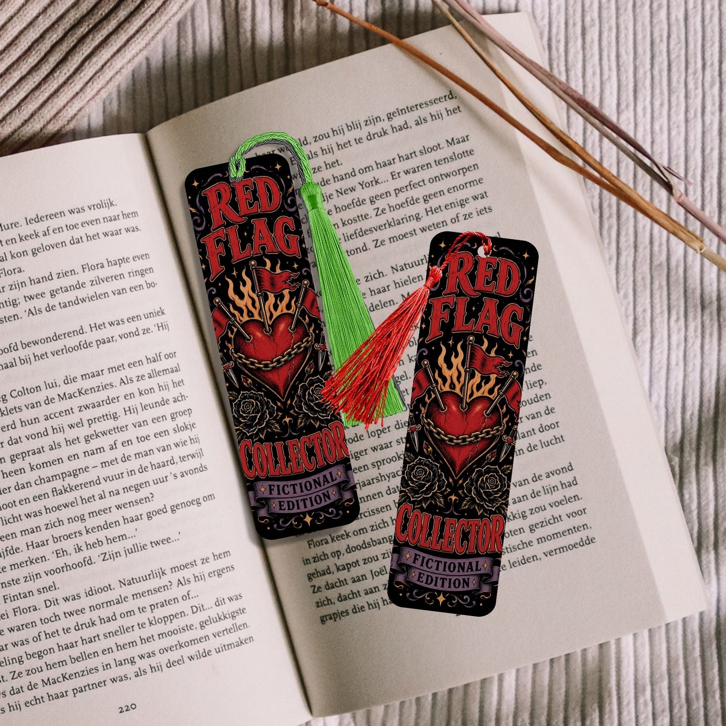 Red Flag Collector Bookmark, Fictional Edition Metal Bookmark, Dark Romance Reader Gift, Book Lover Bookmark