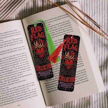 Red Flag Collector Bookmark, Fictional Edition Metal Bookmark, Dark Romance Reader Gift, Book Lover Bookmark