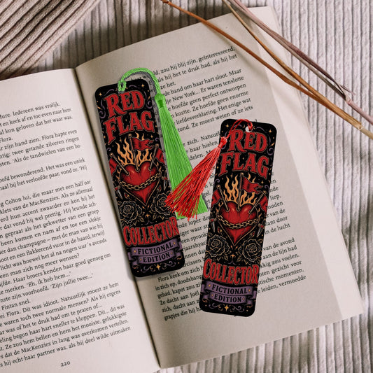 Red Flag Collector Bookmark, Fictional Edition Metal Bookmark, Dark Romance Reader Gift, Book Lover Bookmark