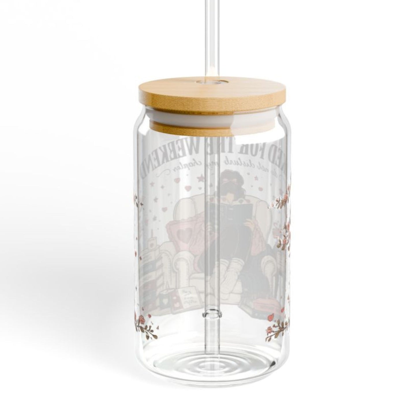 Booked For The Weekend 16oz Glass Cup