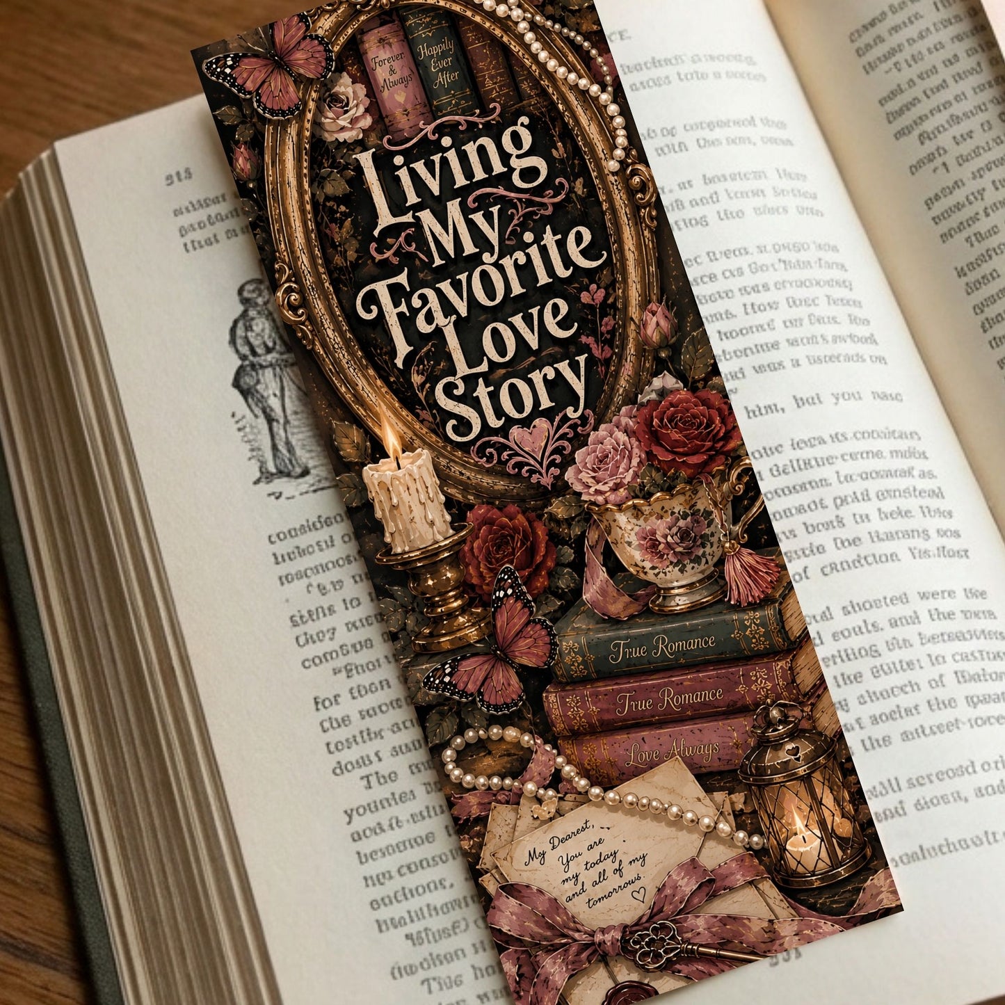 Romance Reader Printable Bookmarks, Book Lover Bookmark Set, Vintage Bookish Bookmarks, Instant Download PDF PNG