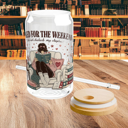 Booked For The Weekend 16oz Glass Cup