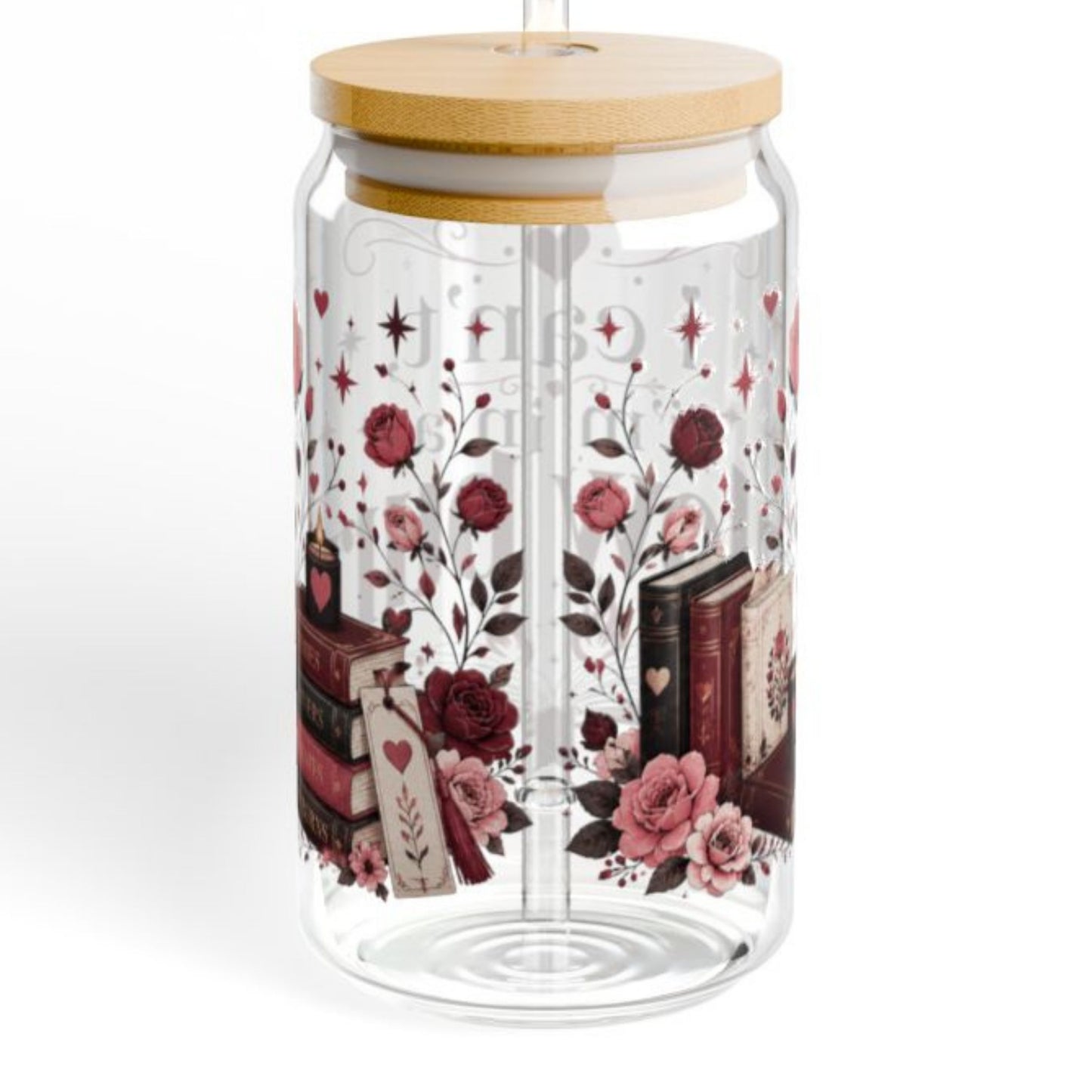 I'm in a Slow Burn 16oz Glass Cup | Romance Reader Glass Can | BookTok Iced Coffee Cup | Enemies to Lovers Book Lover Gift