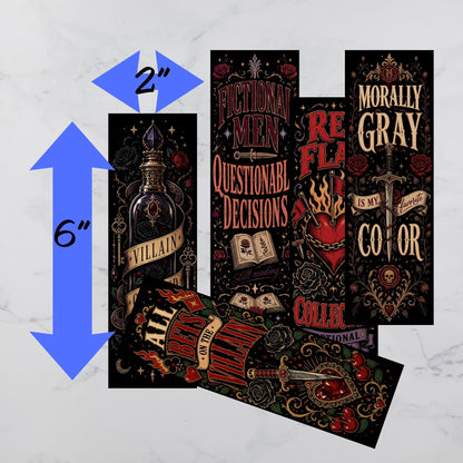 Dark Romance Printable Bookmarks, Villain Reader Bookmark Set, BookTok Printable Bookmarks, JPG PDF Digital Download