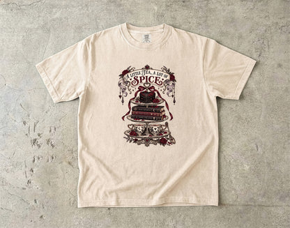 A Little Tea A Lot of Spice Tee, Dark Romance Reader Shirt, Spicy Book Lover Gift, Comfort Colors Bookish T Shirt