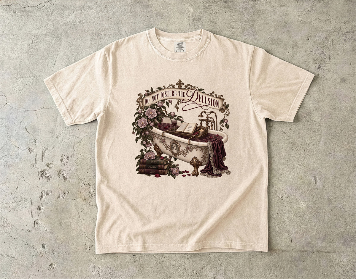 Do Not Disturb the Delusion Shirt, Dark Romance Reader Tee, Gothic Book Lover Comfort Colors Shirt, BookTok Gift