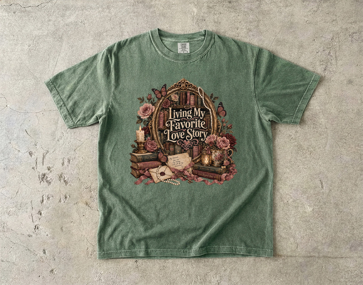 Living My Favorite Love Story Shirt, Romance Reader Tee, Book Lover Graphic T-Shirt, BookTok Shirt, Literary Gift for Readers
