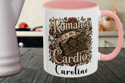 Romance Is My Cardio Mug, Vintage Book Lover Coffee Mug, Cottagecore Reader Cup, Romance Reader Gift, BookTok Mu