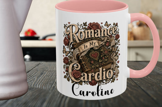 Romance Is My Cardio Mug, Vintage Book Lover Coffee Mug, Cottagecore Reader Cup, Romance Reader Gift, BookTok Mu