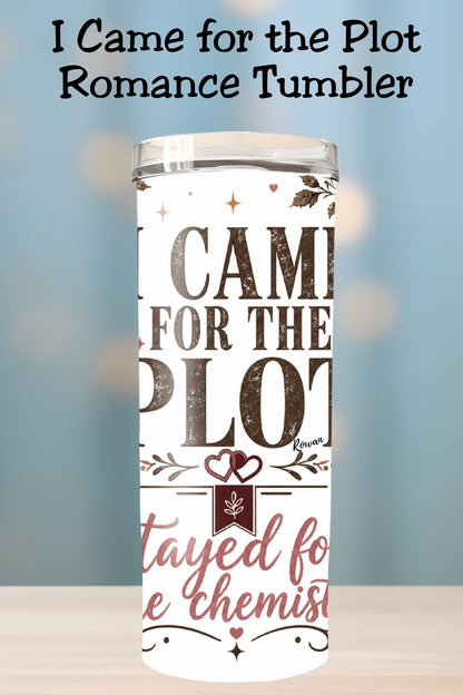 For readers who came for the story but stayed because the chemistry was impossible to ignore. The I Came for the Plot, Stayed for the Chemistry Tumbler features a romantic floral design with deep red, blush, and cream roses, warm vintage details, hearts, and bookish charm. Perfect for romance readers, romantasy fans, slow-burn lovers, enemies-to-lovers readers, BookTok friends, and anyone who gets emotionally invested in fictional couples. Save this for book lover gifts, romance reader finds, book club idea