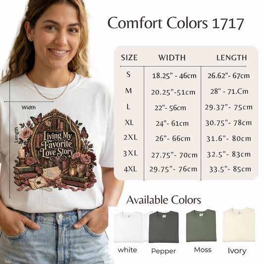 Living My Favorite Love Story Shirt, Romance Reader Tee, Book Lover Graphic T-Shirt, BookTok Shirt, Literary Gift for Readers