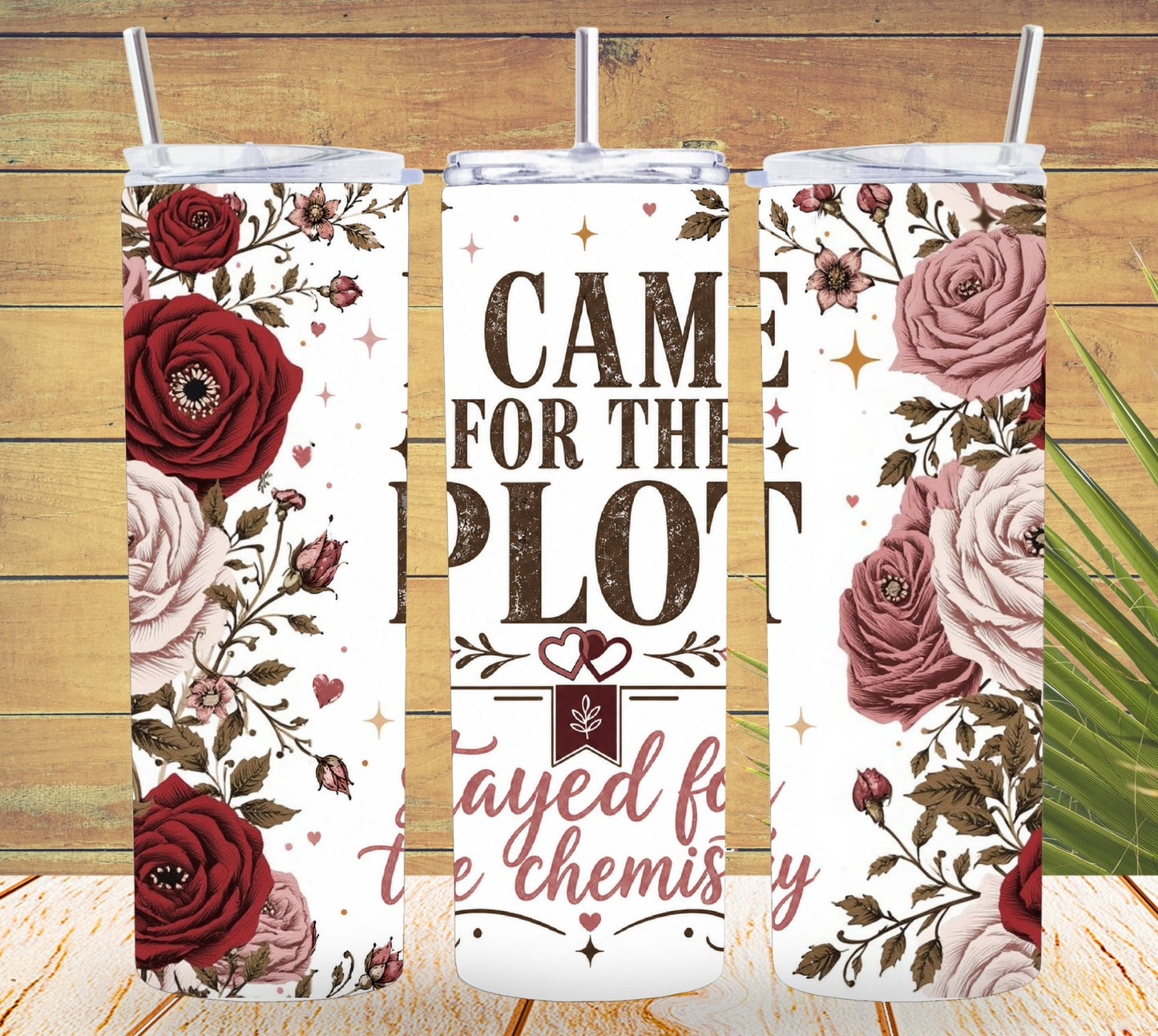 Came for the Plot Tumbler, Stayed for the Chemistry Tumbler, Romance Reader Cup, BookTok Gift, Book Lover Tumbler