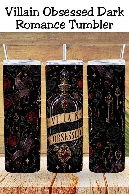 Villain Obsessed Tumbler, Dark Romance Book Lover Tumbler, Romantasy Reader Gift, Morally Gray Villain Cup