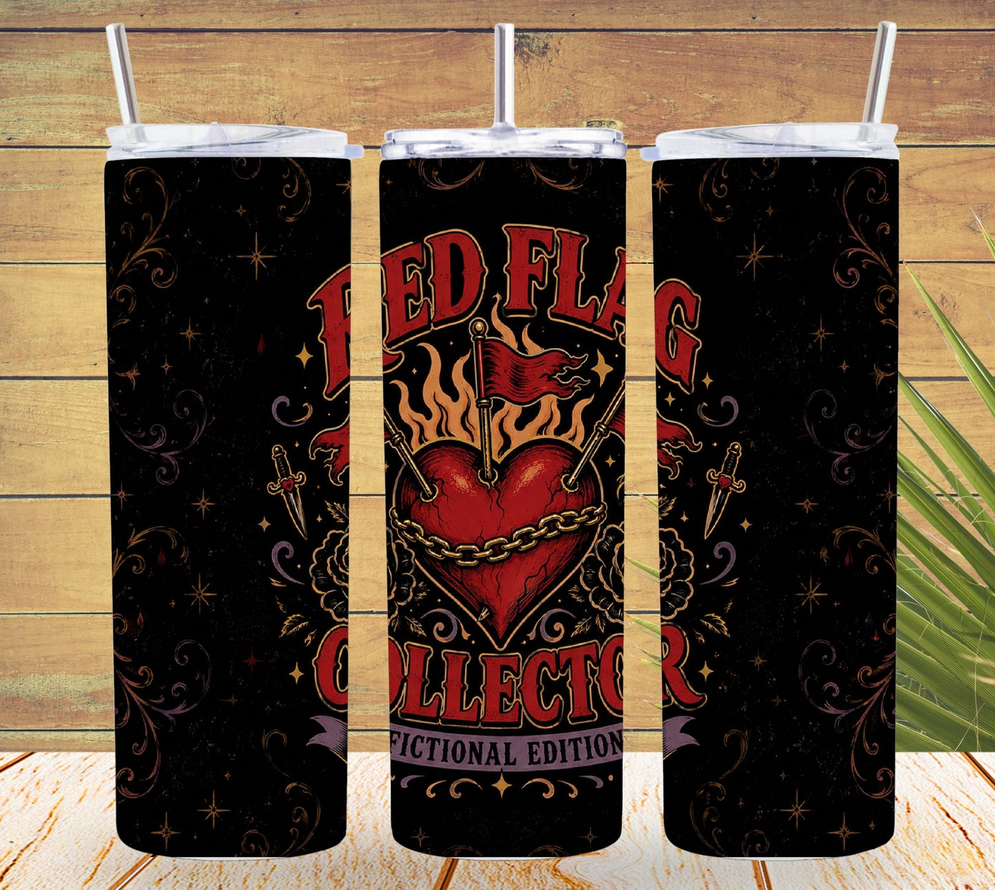 Red Flag Collector Tumbler, Fictional Edition Dark Romance Tumbler, Book Lover Gift, Morally Gray Reader Cup