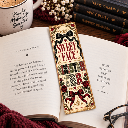Book Lover Printable Wall Art, Sweet Face Sinister TBR, Romance Reader Decor, Bookish Digital Download, Dark Romance Gift