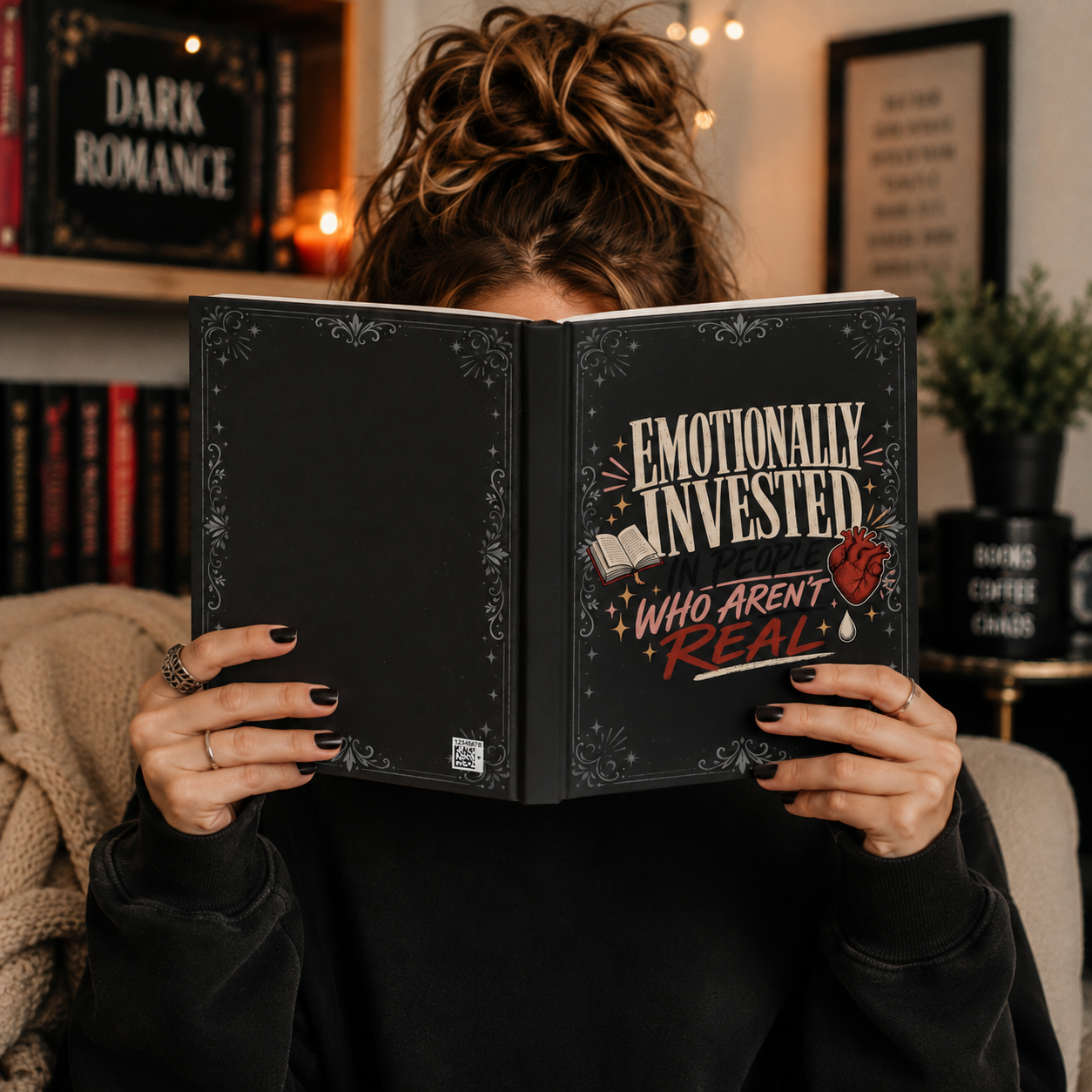 Emotionally Invested Journal, Funny Book Lover Notebook, Romance Reader Gift, BookTok Journal, Fictional Character Bookish Gift