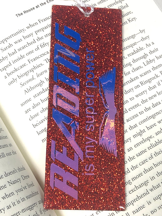 Reading is My Super Power Glitter Bookmark
